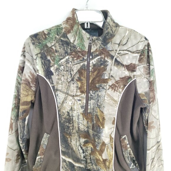 Realtree Camo Pullover Fleece Misses Med 8/10 Brown - Picture 2 of 7